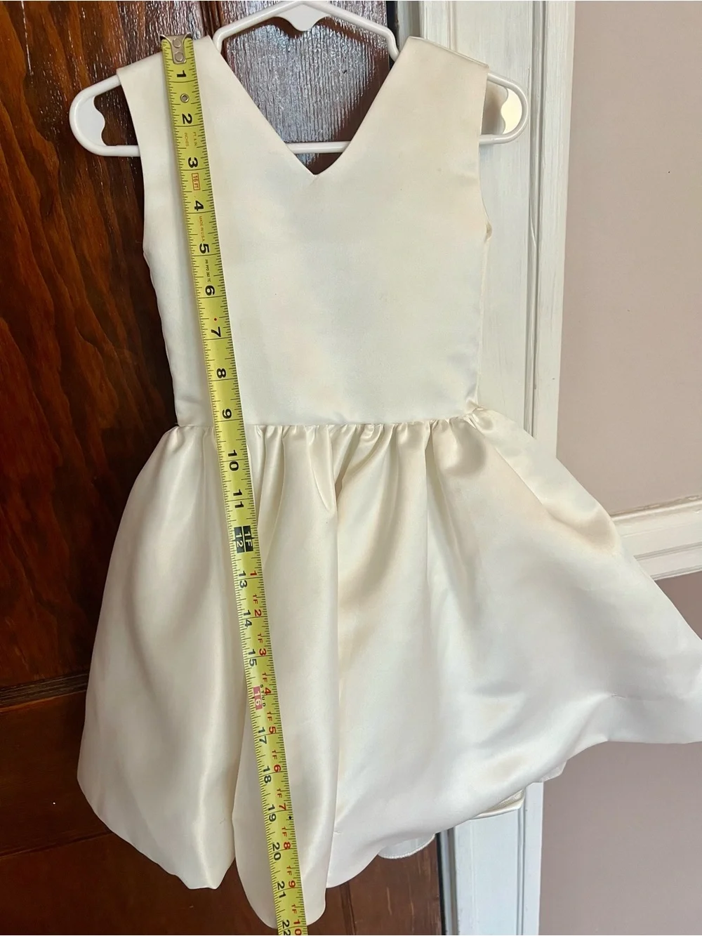 Ivory V-Neck Flower Girl or Baptism Dress